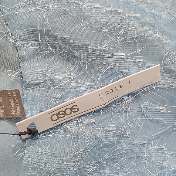 NWT Asos Tall Cami Tank Top Baby Blue with Soft Metallic Fringe - Size 18 Tall - Picture 8 of 9